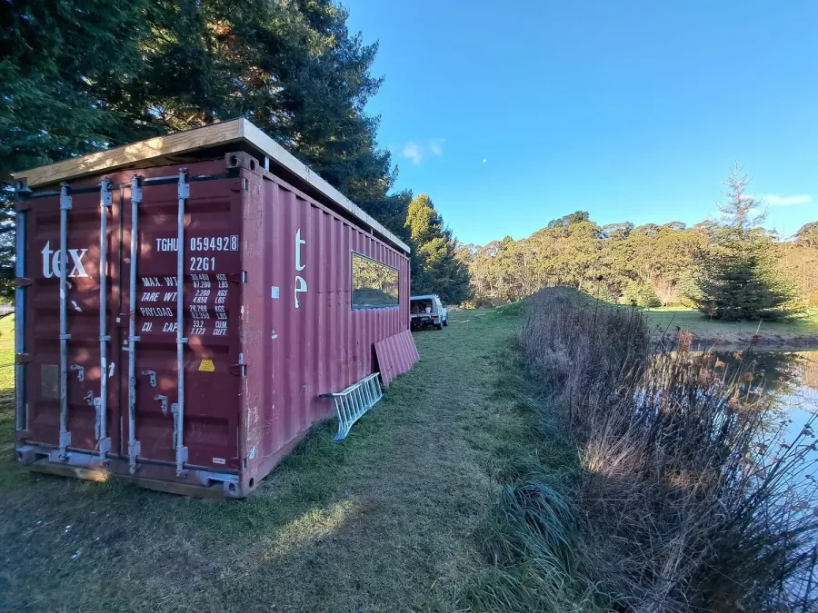The site before the sauna build