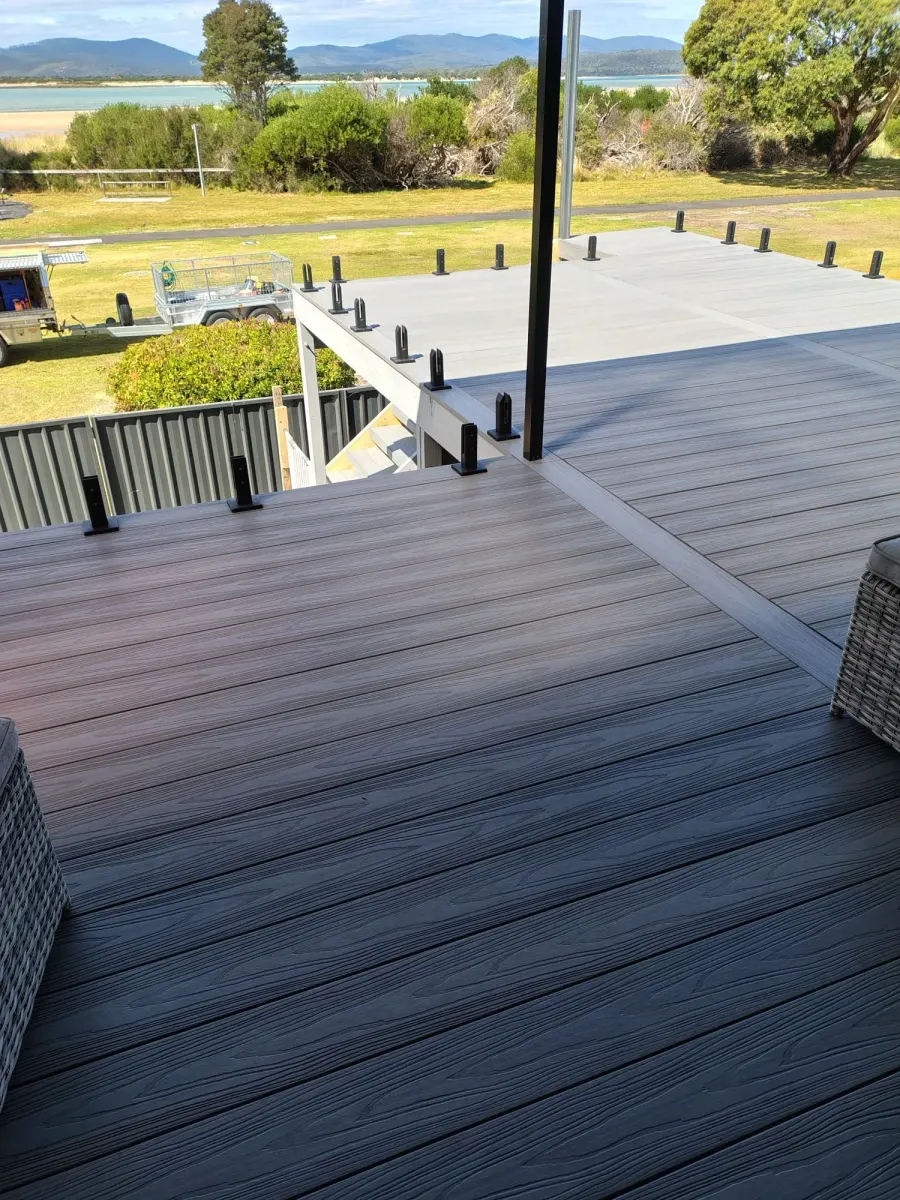 Completed deck seen from the yard